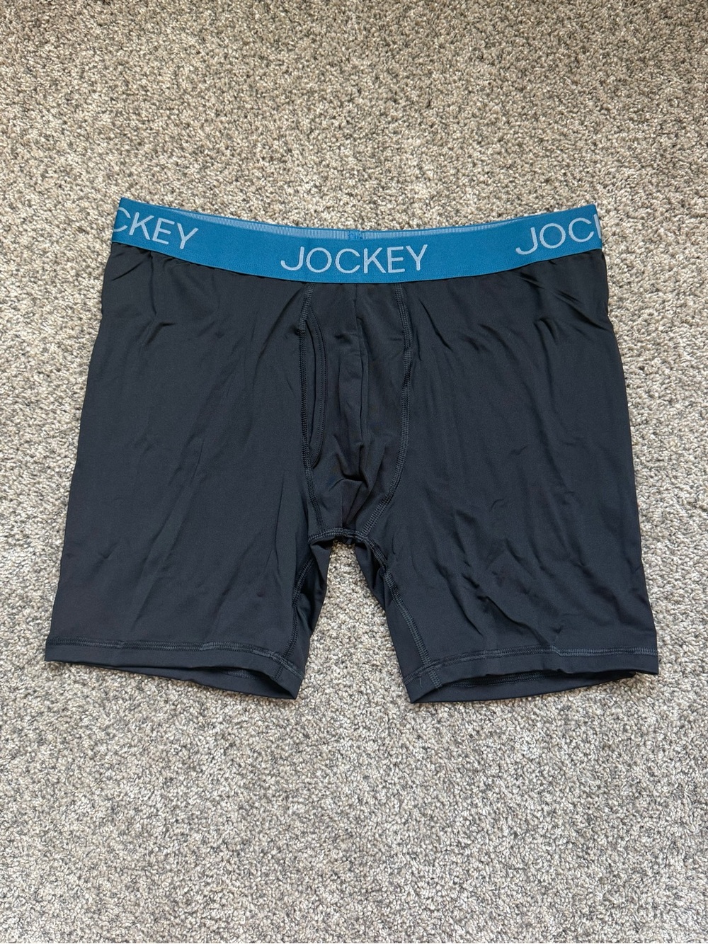 Black Men’s Jockey Boxer Briefs With Blue Waistband